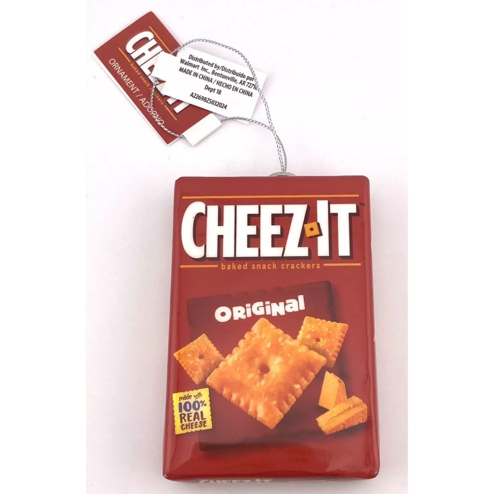 CHEEZ-IT Baked Snack Crackers Novelty Decoupage Christmas Ornament by Ruz - NWT